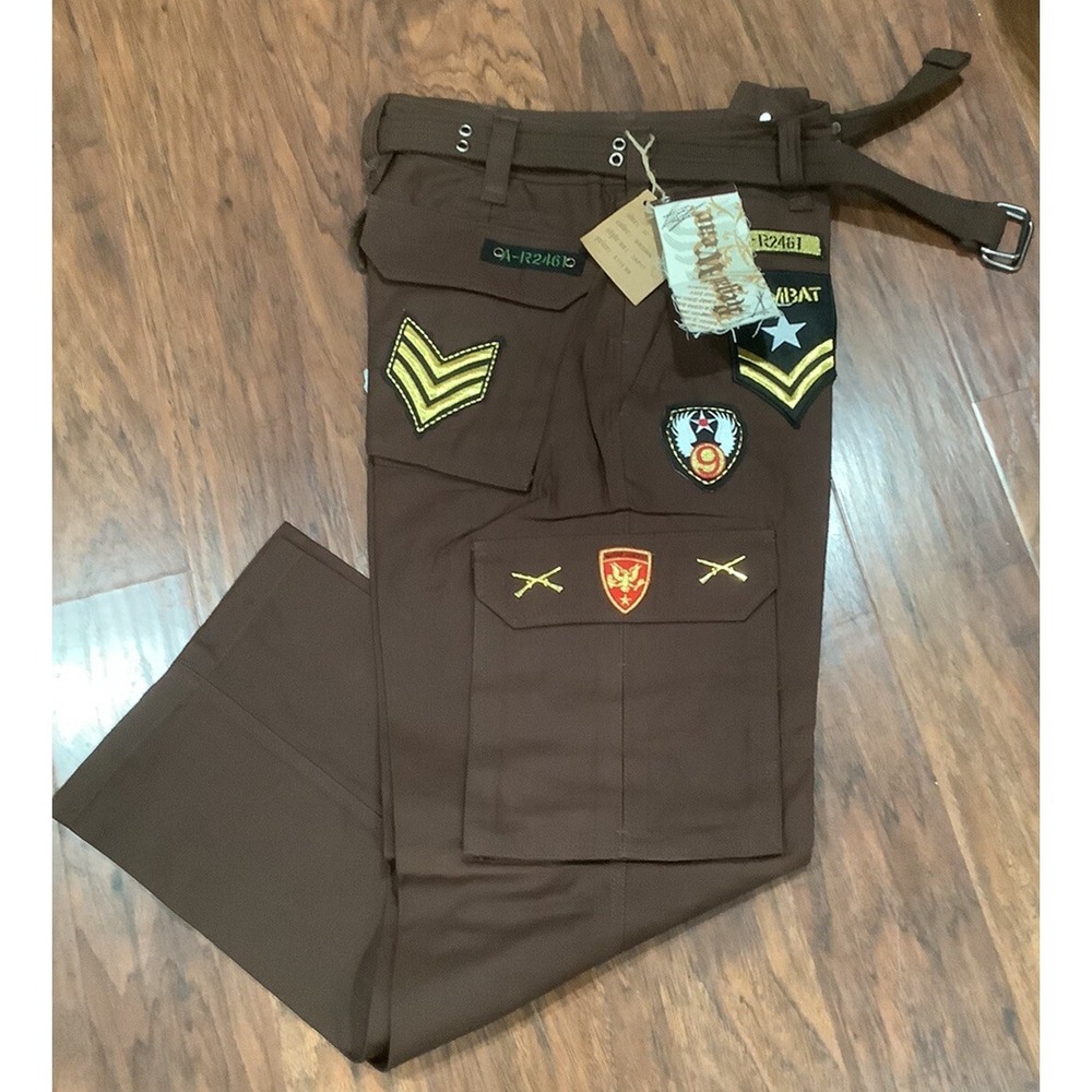 Vntg Regal Jeans Authentic Denim Men's Size 32US Combat With Military Patches